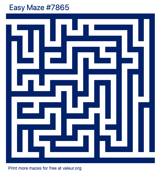 Free Printable Easy Maze number 7865