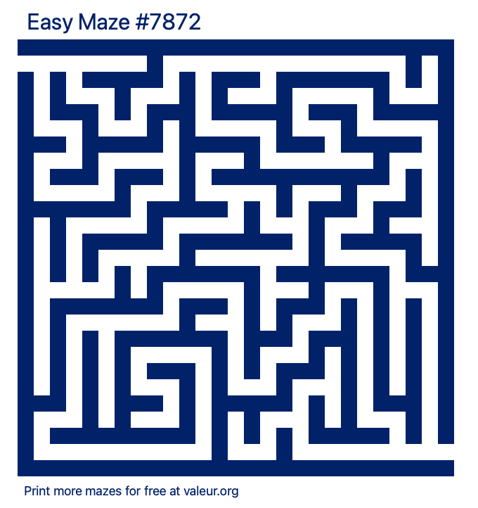 Free Printable Easy Maze number 7872