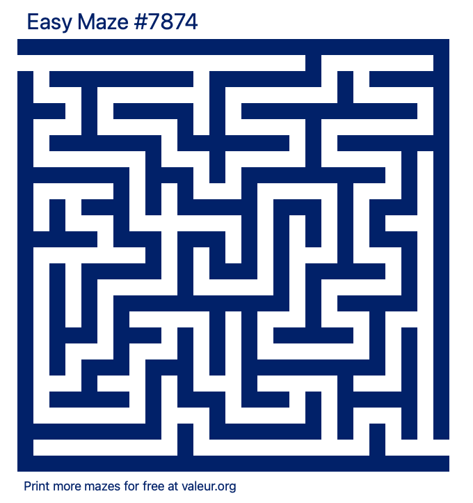 Free Printable Easy Maze number 7874