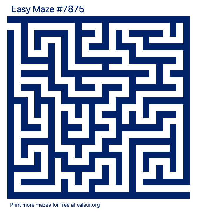 Free Printable Easy Maze number 7875