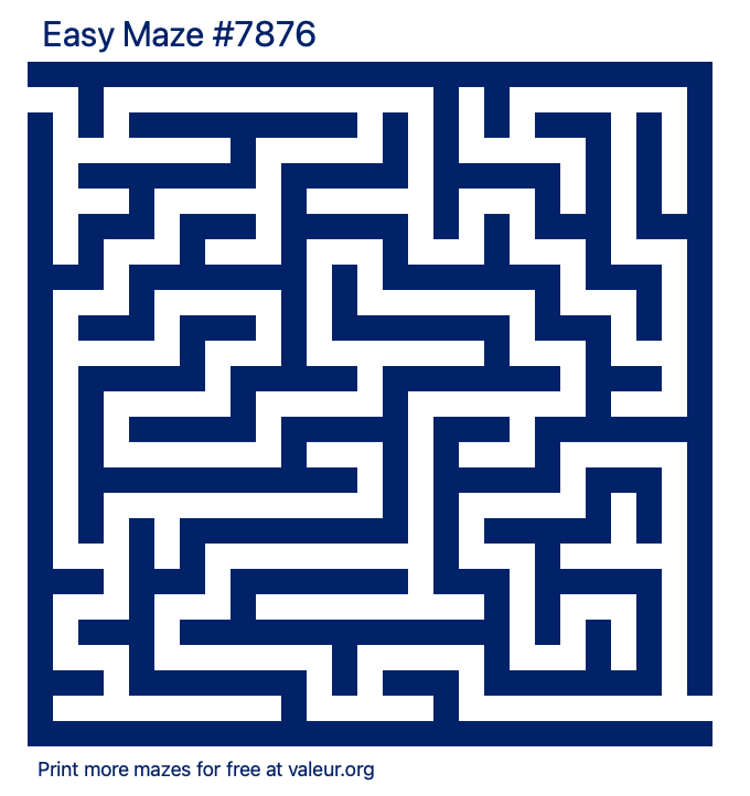 Free Printable Easy Maze number 7876