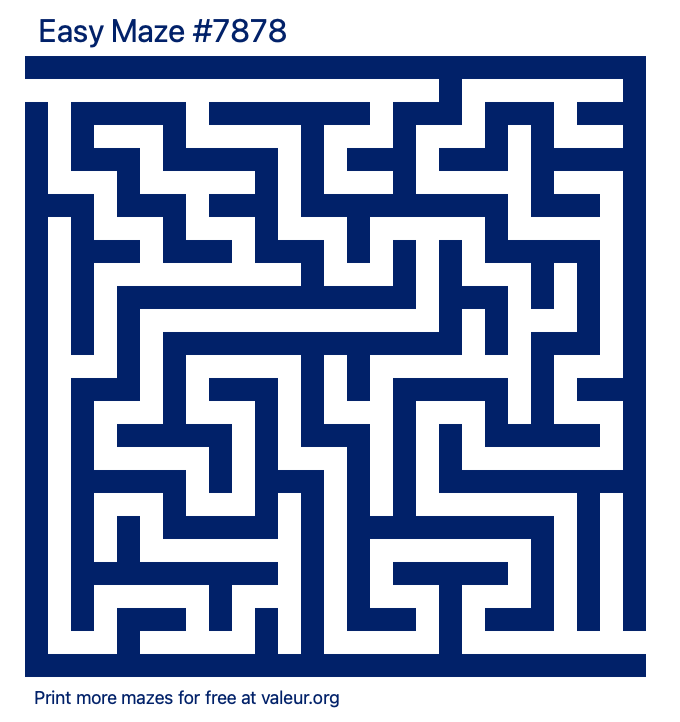 Free Printable Easy Maze number 7878