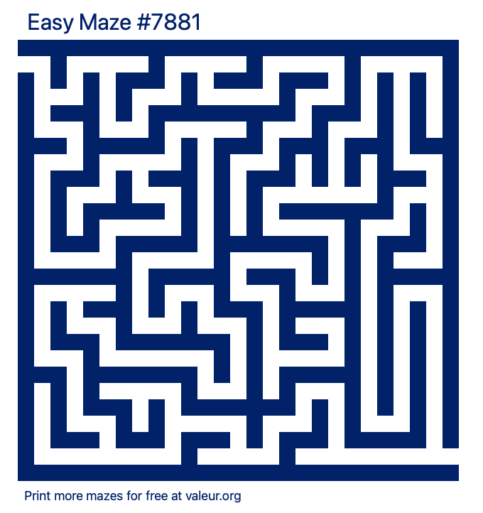 Free Printable Easy Maze number 7881