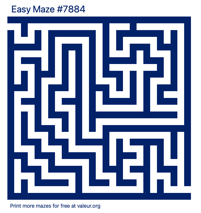 Free Printable Easy Maze number 7884