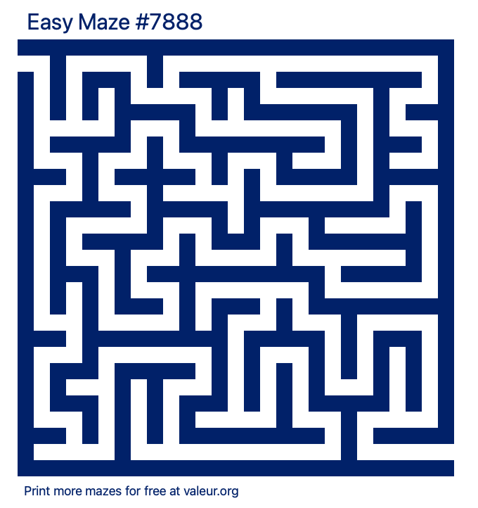 Free Printable Easy Maze number 7888