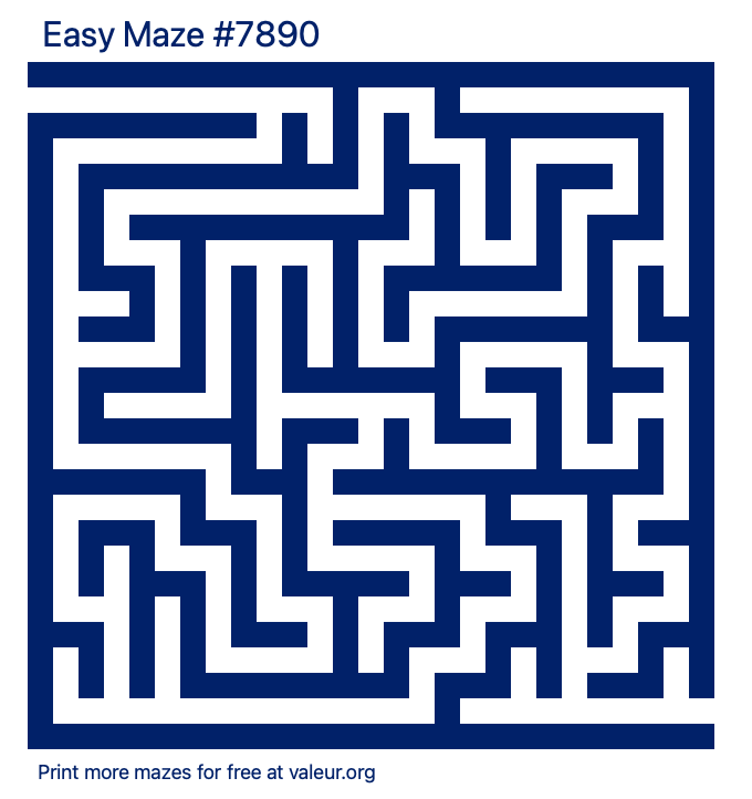 Free Printable Easy Maze number 7890