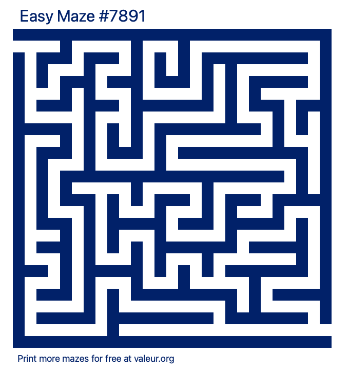 Free Printable Easy Maze number 7891