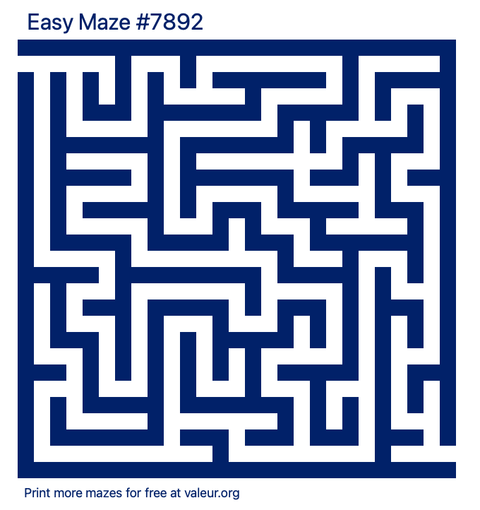 Free Printable Easy Maze number 7892