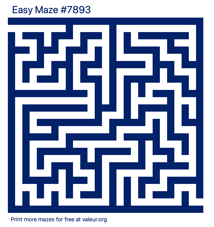 Free Printable Easy Maze number 7893