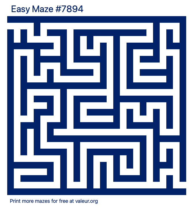 Free Printable Easy Maze number 7894