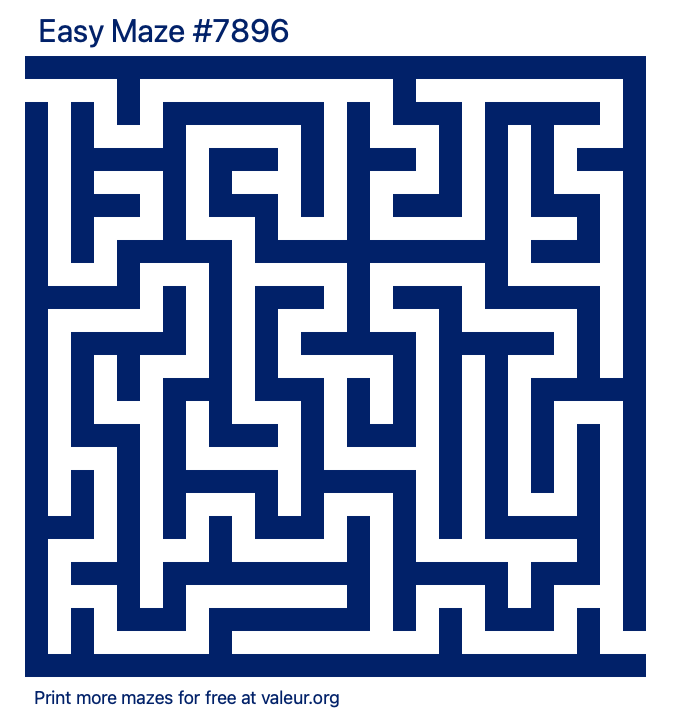 Free Printable Easy Maze number 7896