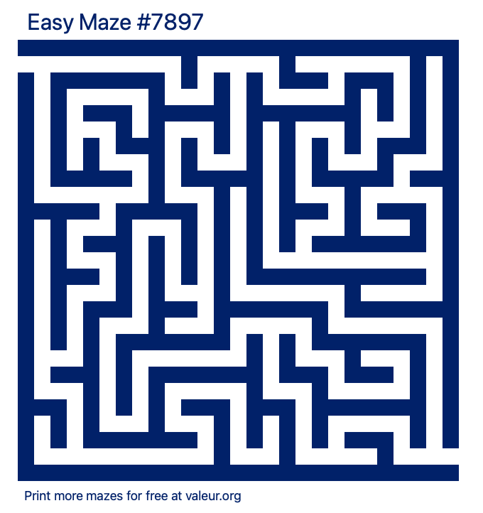 Free Printable Easy Maze number 7897