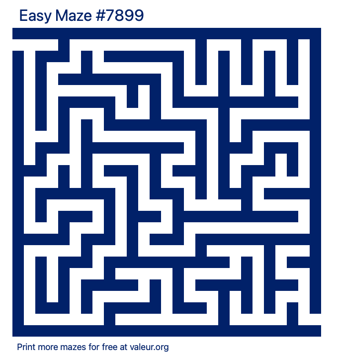 Free Printable Easy Maze number 7899