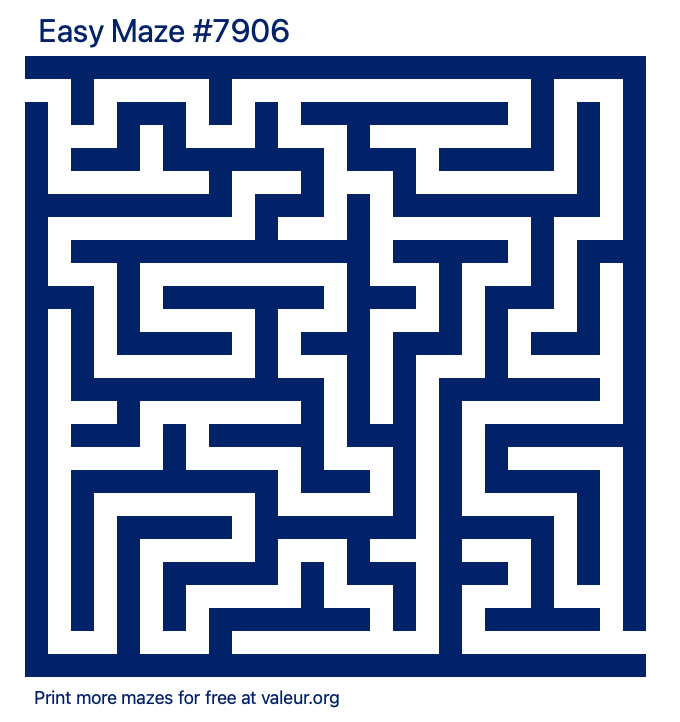 Free Printable Easy Maze number 7906