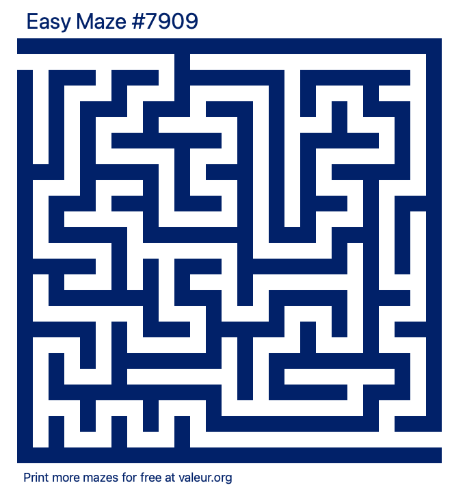 Free Printable Easy Maze number 7909