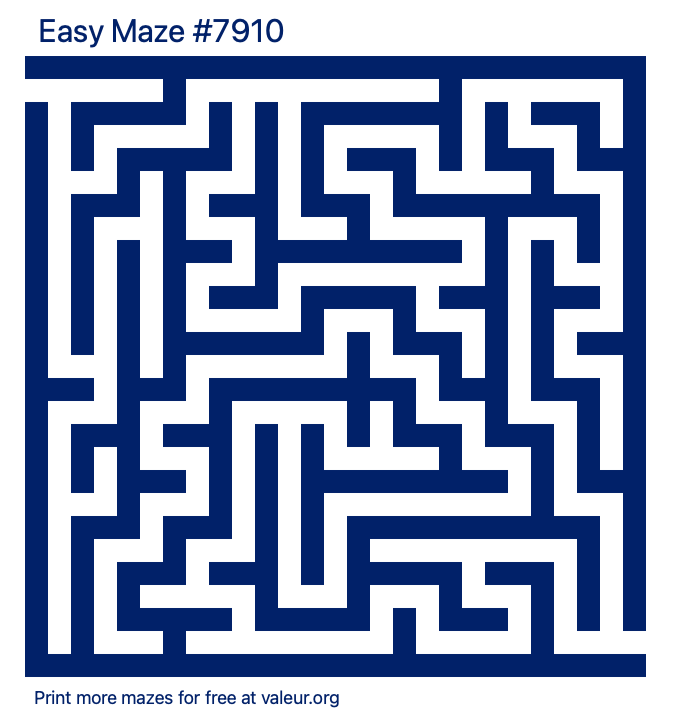 Free Printable Easy Maze number 7910