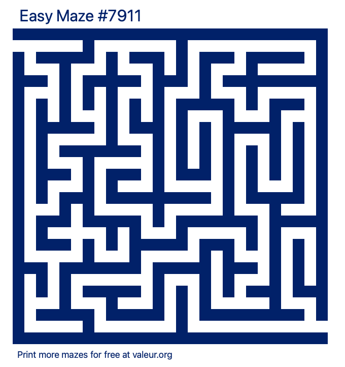 Free Printable Easy Maze number 7911