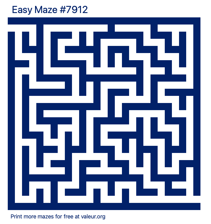 Free Printable Easy Maze number 7912