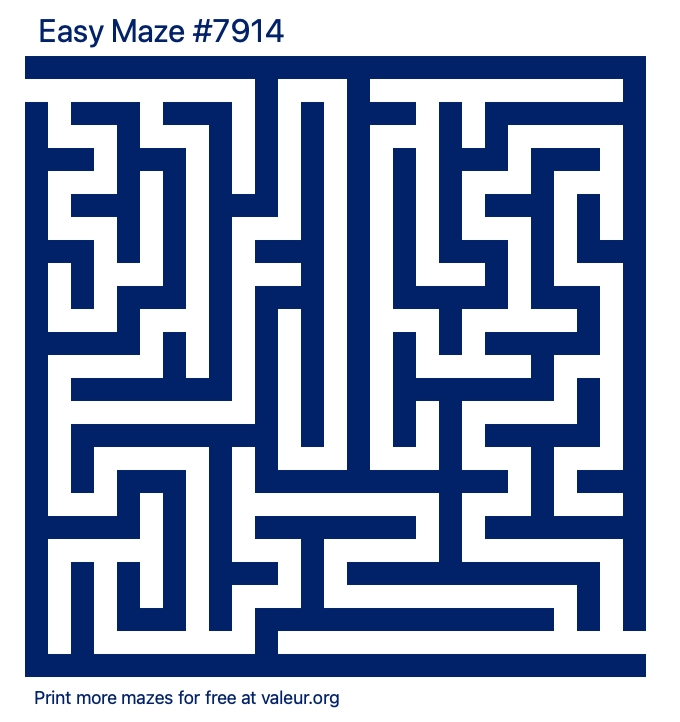 Free Printable Easy Maze number 7914