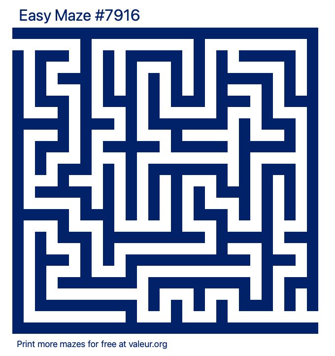 Free Printable Easy Maze number 7916