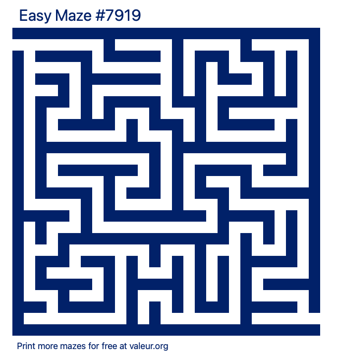 Free Printable Easy Maze number 7919