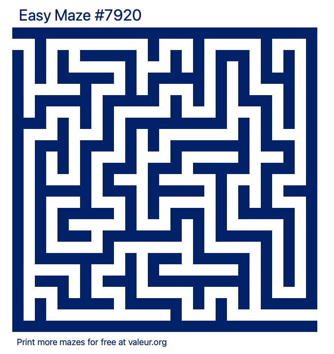 Free Printable Easy Maze number 7920