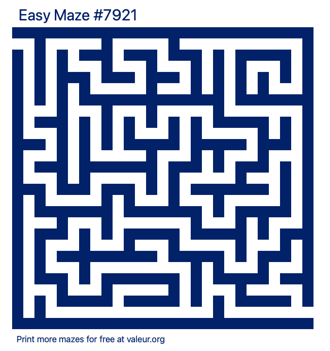 Free Printable Easy Maze number 7921