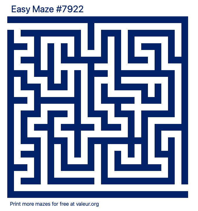 Free Printable Easy Maze number 7922