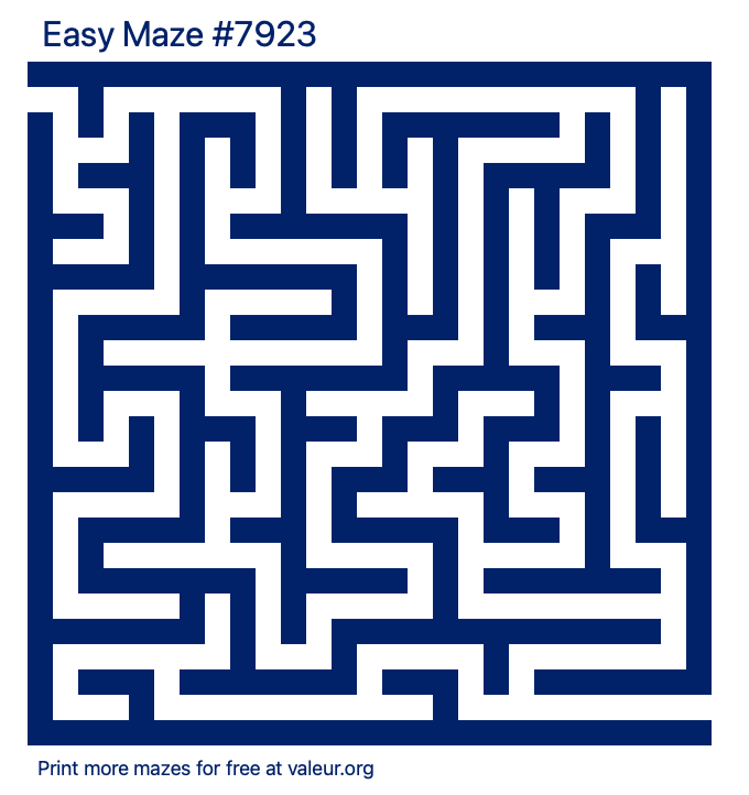 Free Printable Easy Maze number 7923