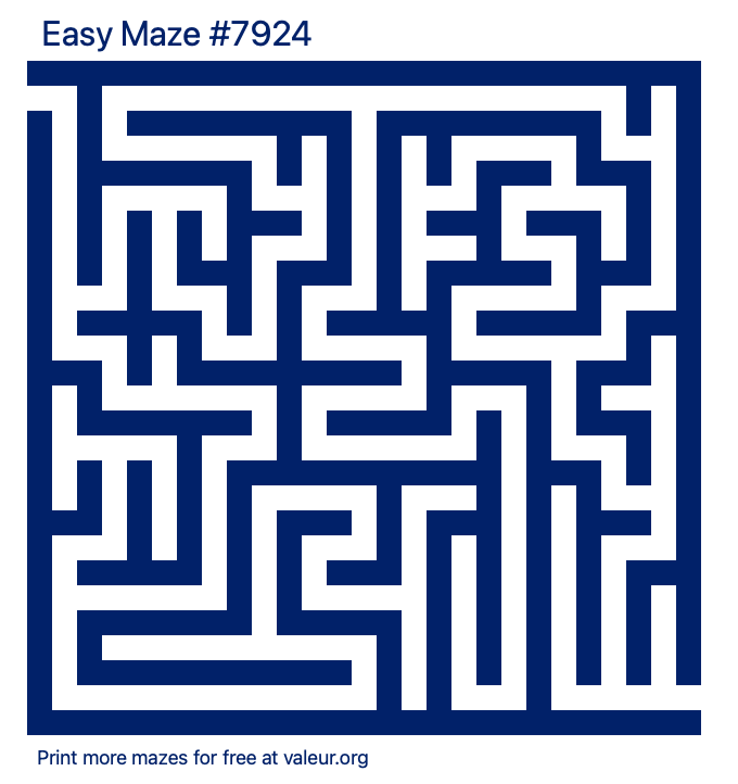 Free Printable Easy Maze number 7924