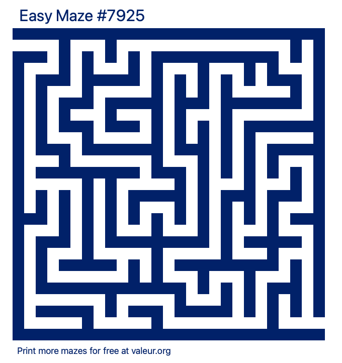 Free Printable Easy Maze number 7925