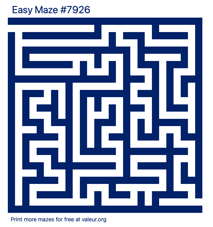 Free Printable Easy Maze number 7926