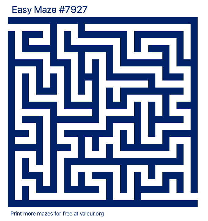 Free Printable Easy Maze number 7927