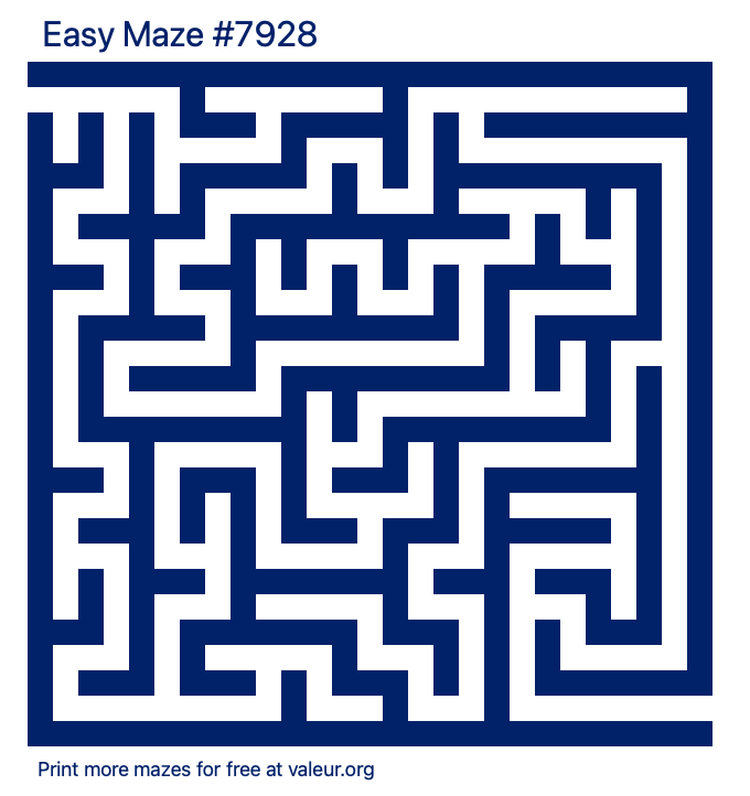 Free Printable Easy Maze number 7928