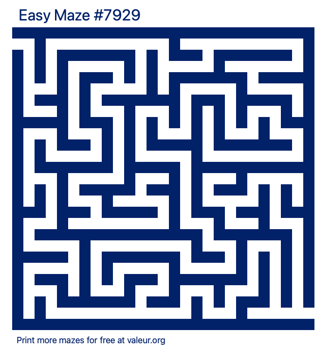 Free Printable Easy Maze number 7929