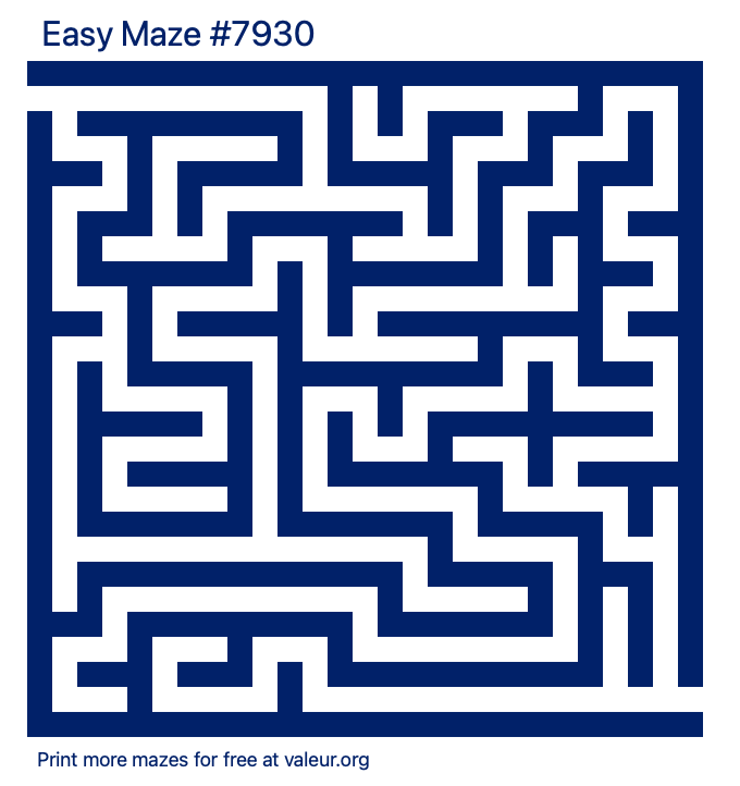 Free Printable Easy Maze number 7930