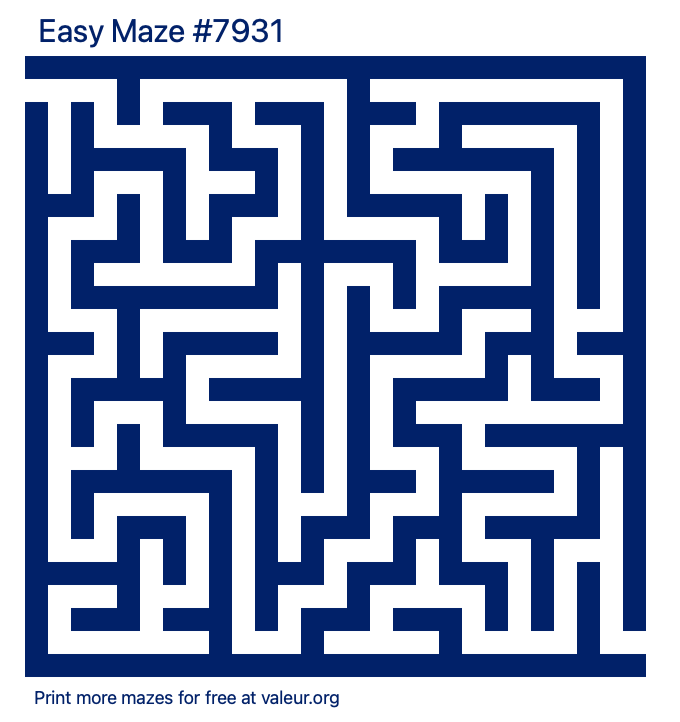 Free Printable Easy Maze number 7931