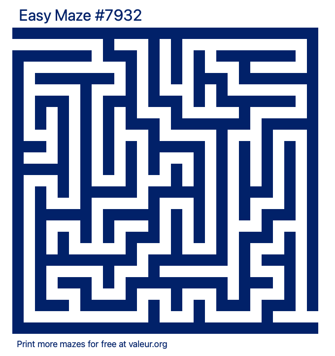 Free Printable Easy Maze number 7932