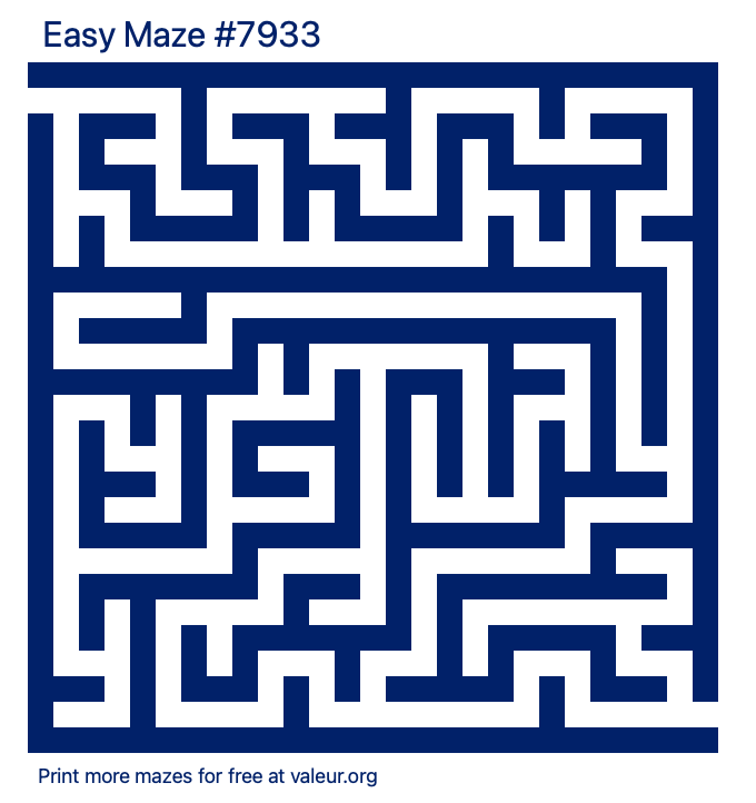 Free Printable Easy Maze number 7933