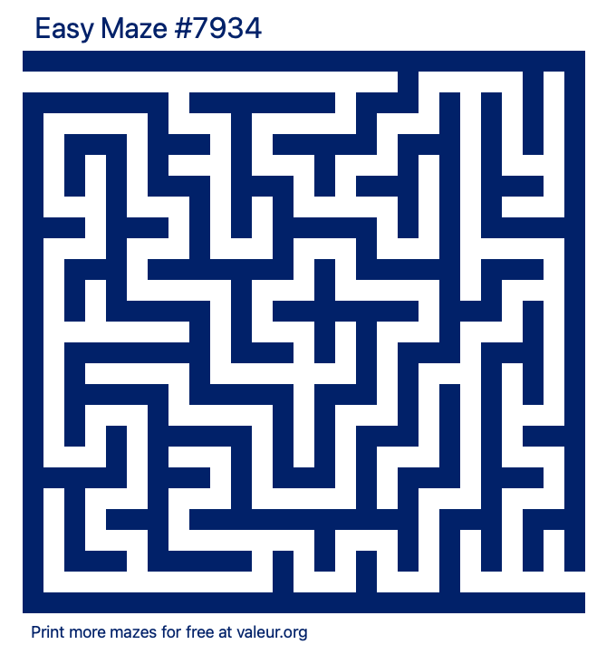 Free Printable Easy Maze number 7934