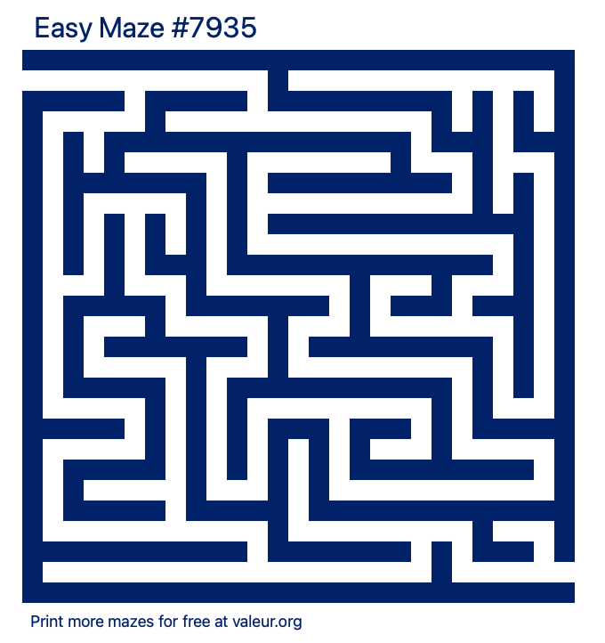 Free Printable Easy Maze number 7935