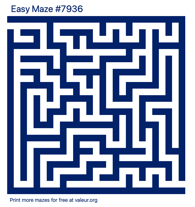 Free Printable Easy Maze number 7936