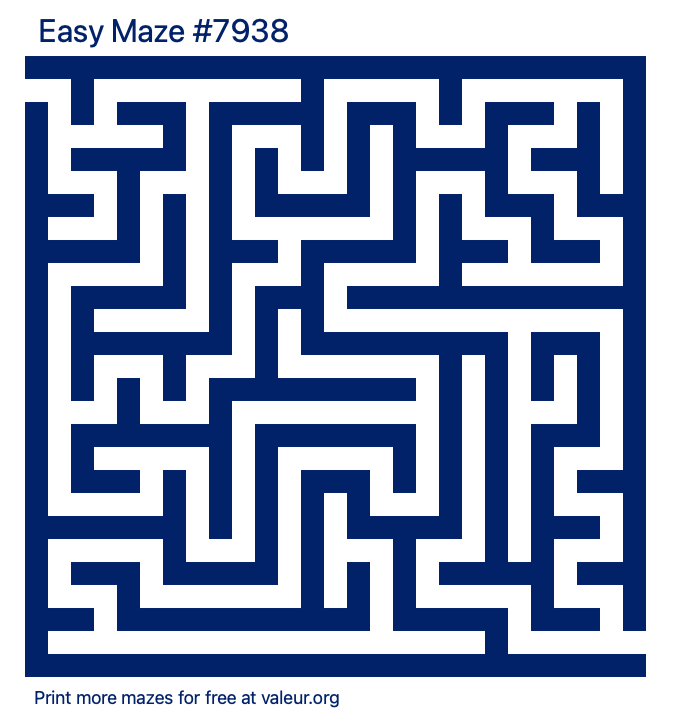 Free Printable Easy Maze number 7938