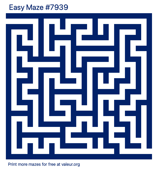 Free Printable Easy Maze number 7939