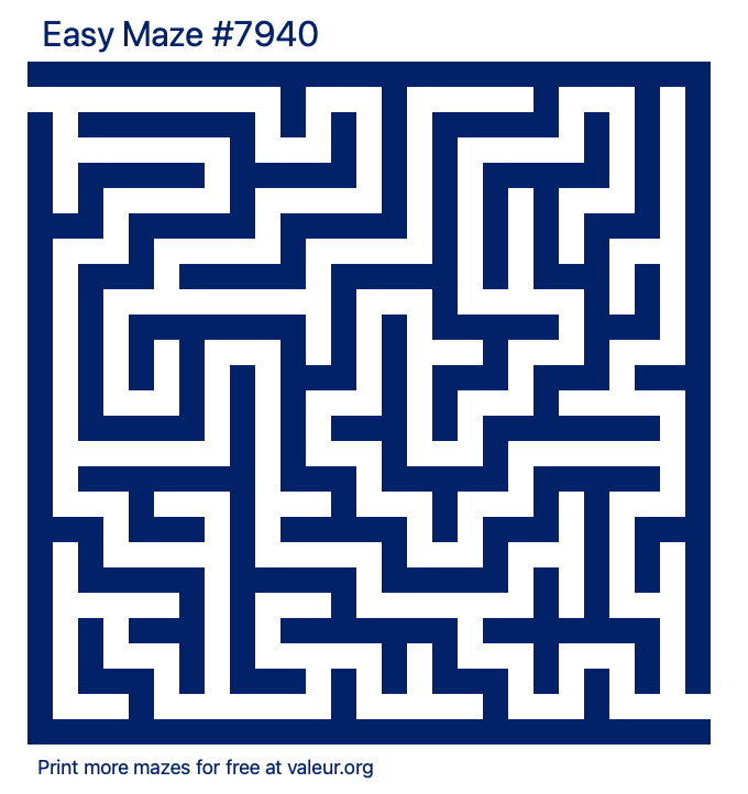 Free Printable Easy Maze number 7940