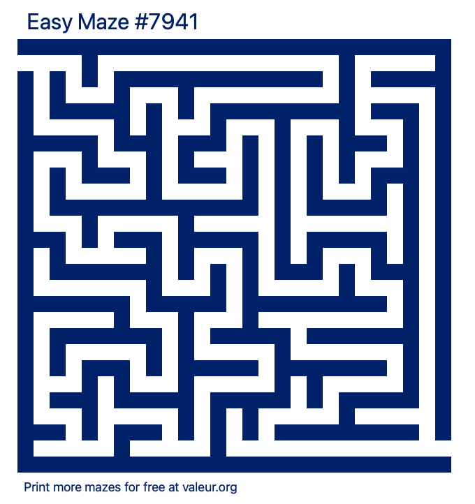 Free Printable Easy Maze number 7941