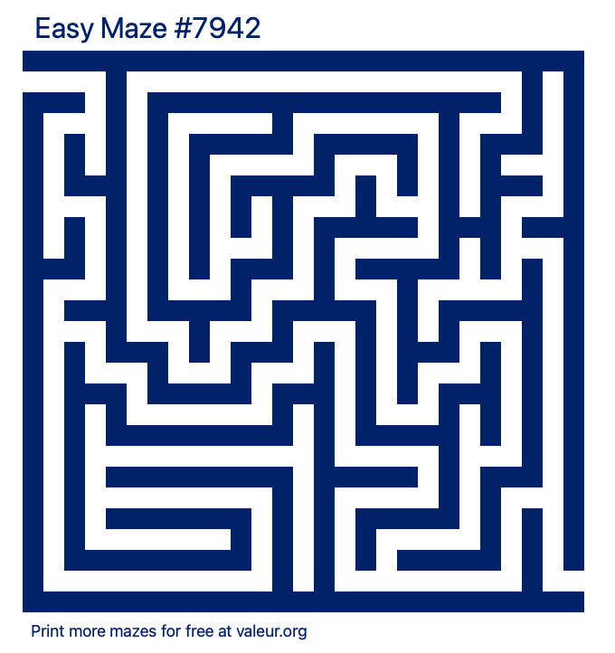 Free Printable Easy Maze number 7942