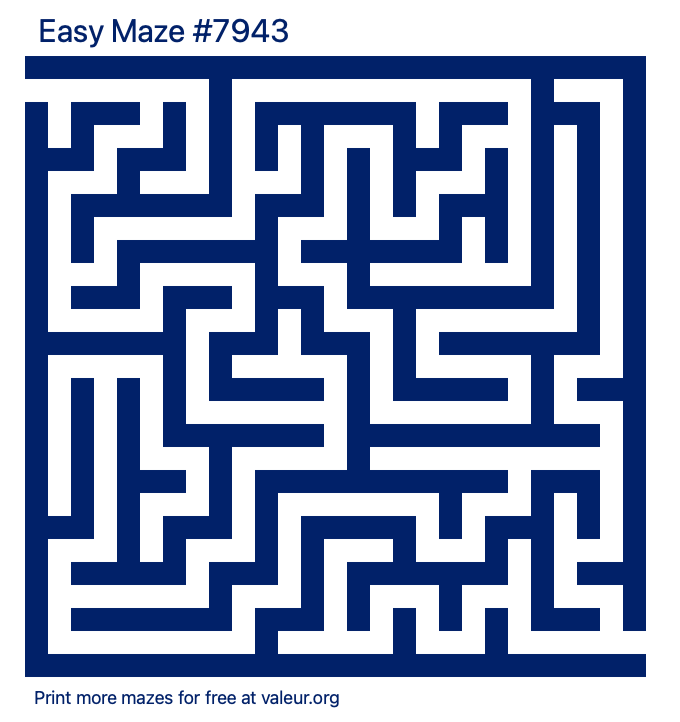 Free Printable Easy Maze number 7943