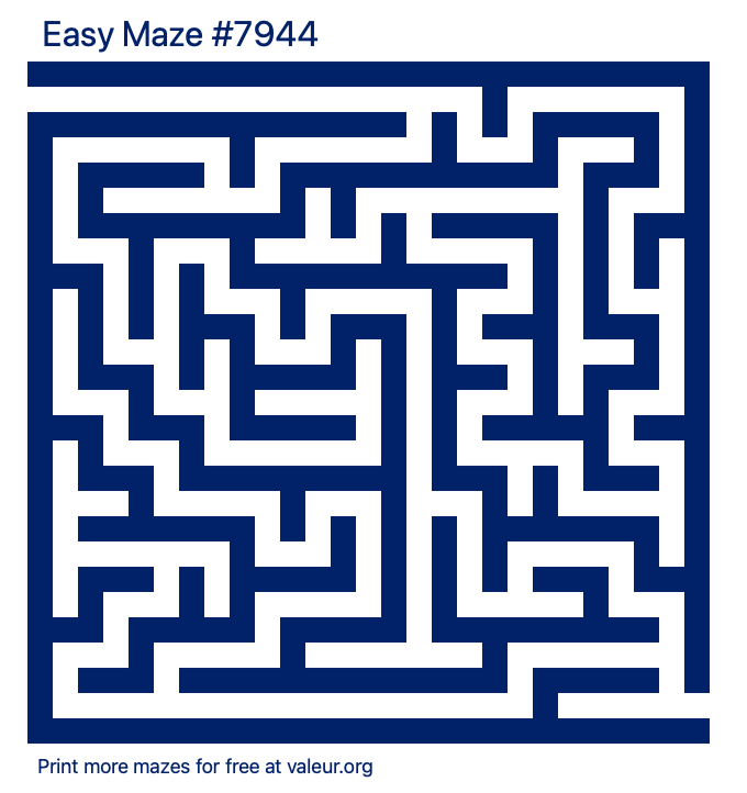 Free Printable Easy Maze number 7944