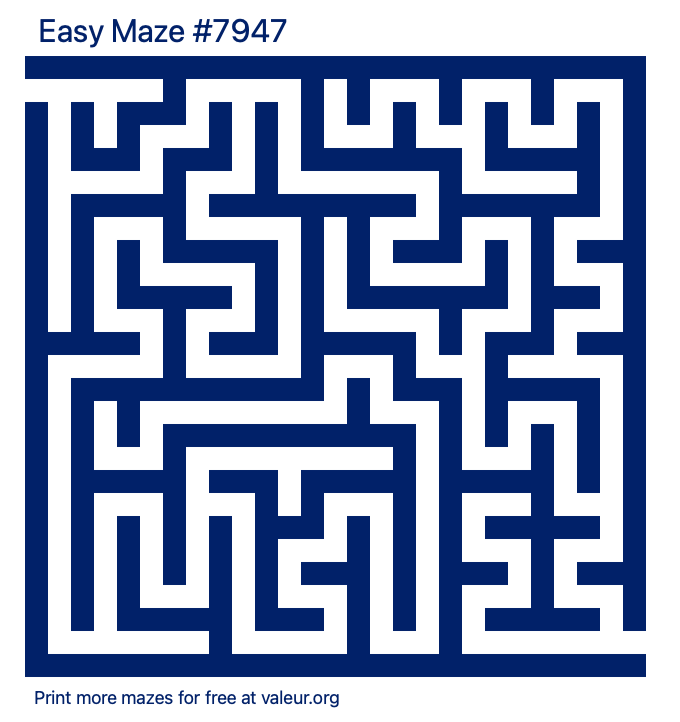 Free Printable Easy Maze number 7947